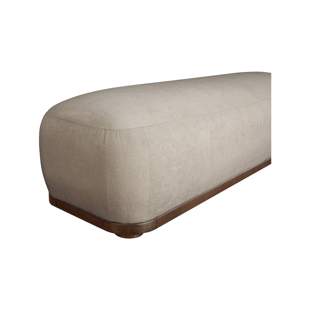 Calum Beige Chenille Fabric Bench. Picture 6