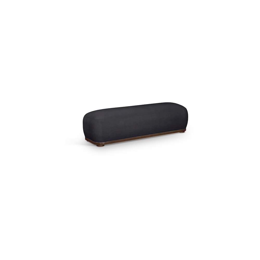 Calum Black Chenille Fabric Bench. Picture 1