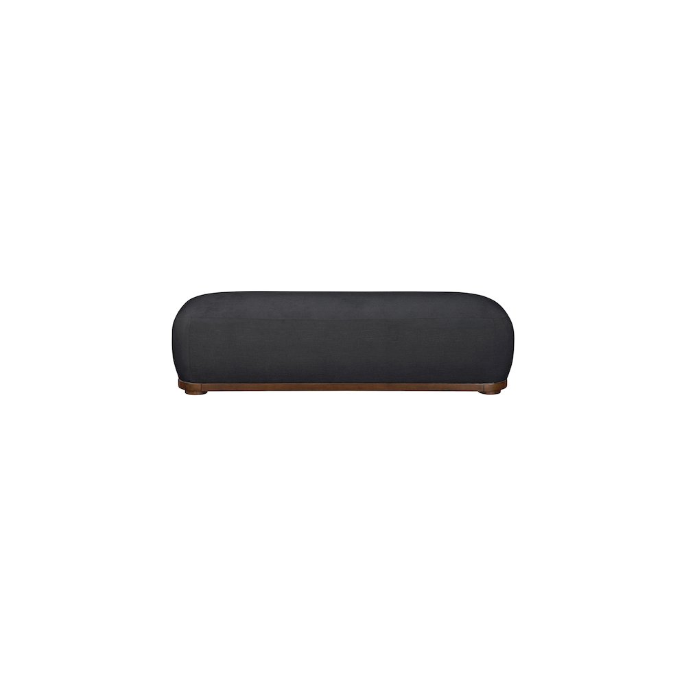 Calum Black Chenille Fabric Bench. Picture 3