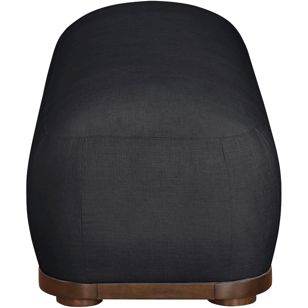 Calum Black Chenille Fabric Bench. Picture 4