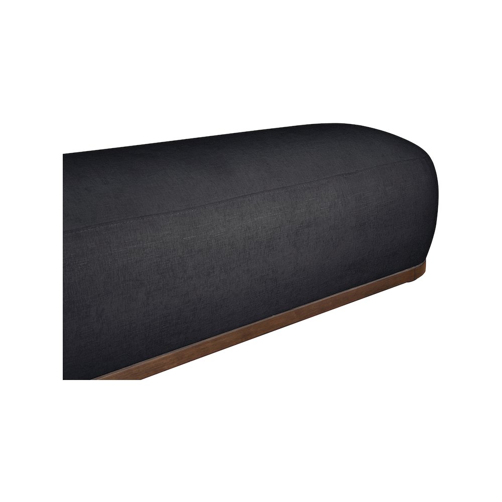 Calum Black Chenille Fabric Bench. Picture 5