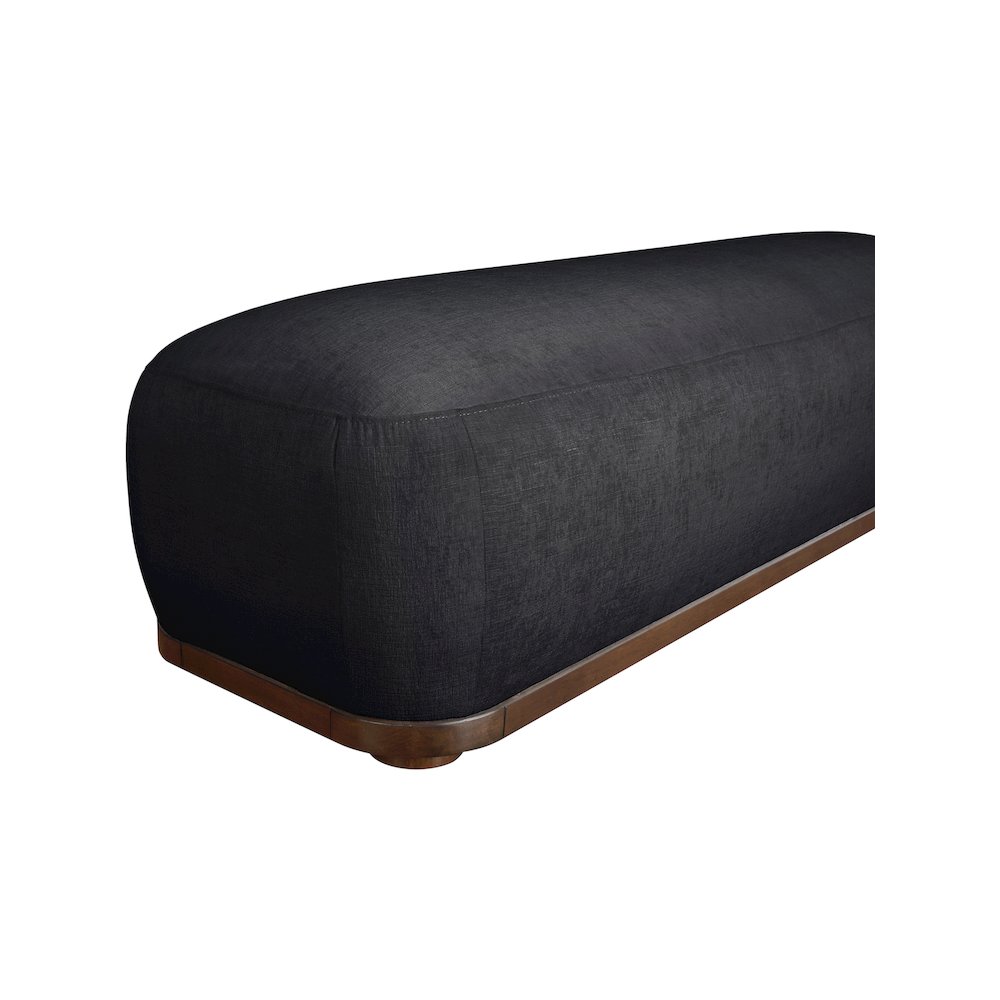 Calum Black Chenille Fabric Bench. Picture 6