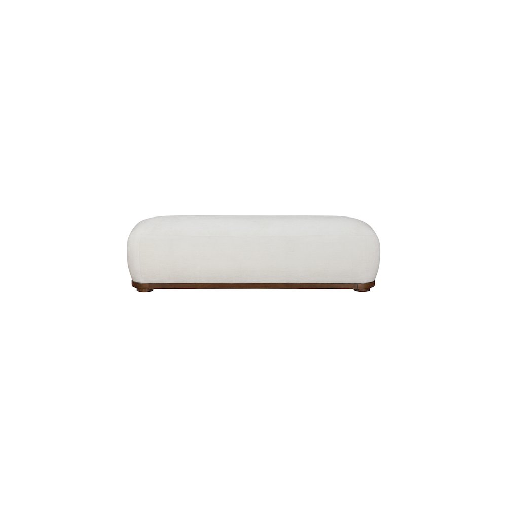 Calum Cream Chenille Fabric Bench. Picture 3