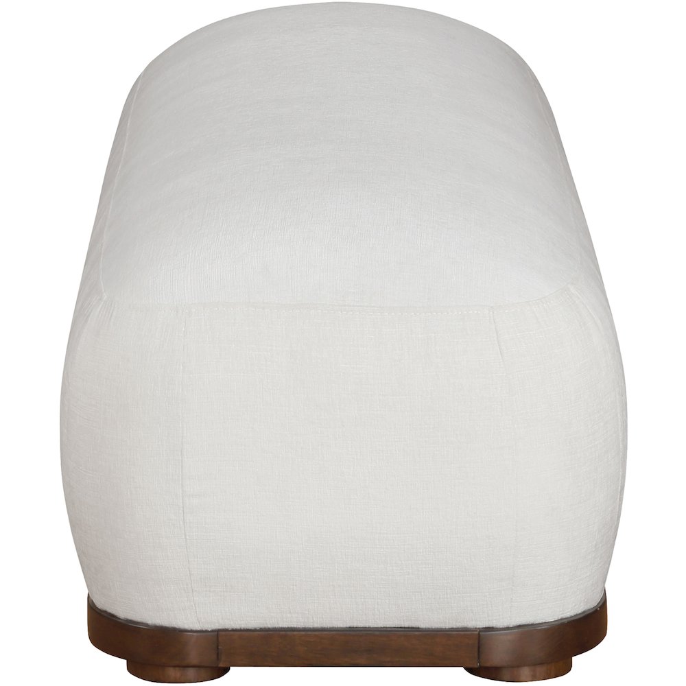 Calum Cream Chenille Fabric Bench. Picture 4