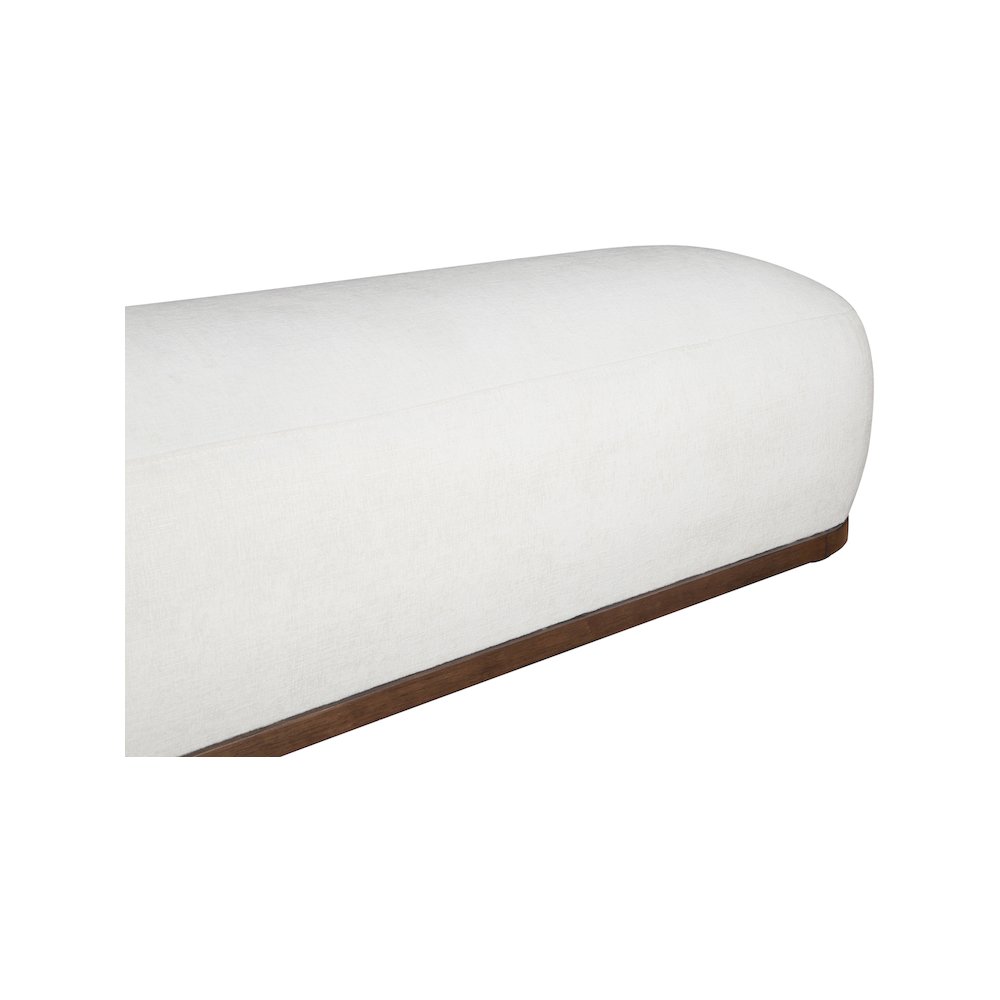 Calum Cream Chenille Fabric Bench. Picture 5