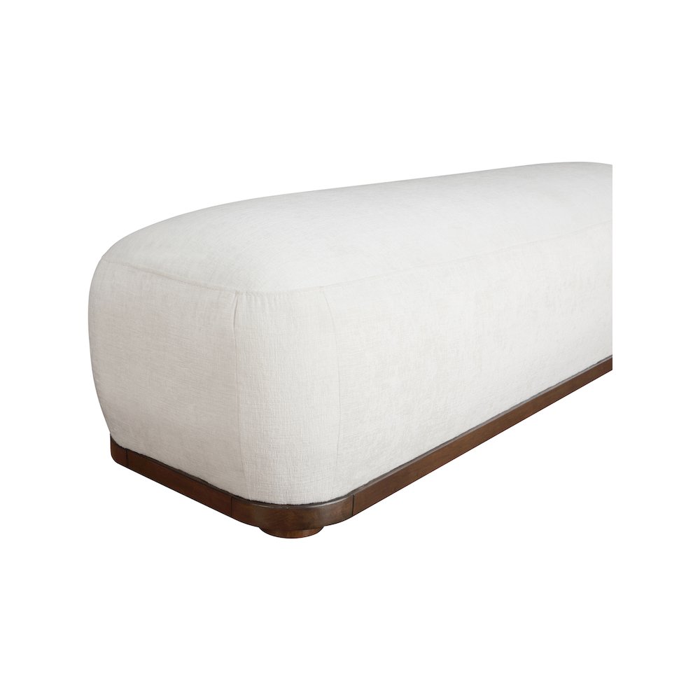 Calum Cream Chenille Fabric Bench. Picture 6