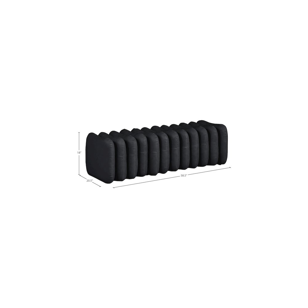 Atticus Black Vegan Leather Bench. Picture 7