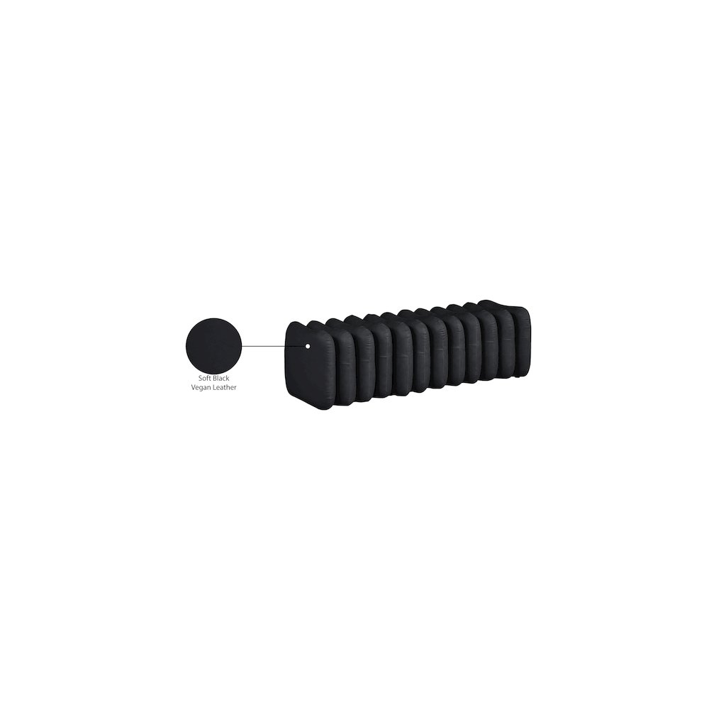 Atticus Black Vegan Leather Bench. Picture 8