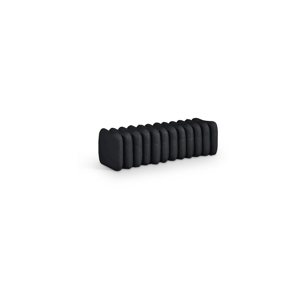 Atticus Black Vegan Leather Bench. Picture 1