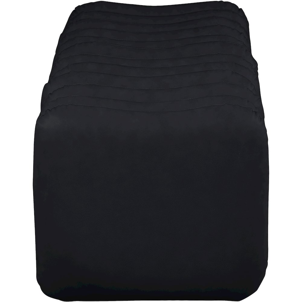 Atticus Black Vegan Leather Bench. Picture 4