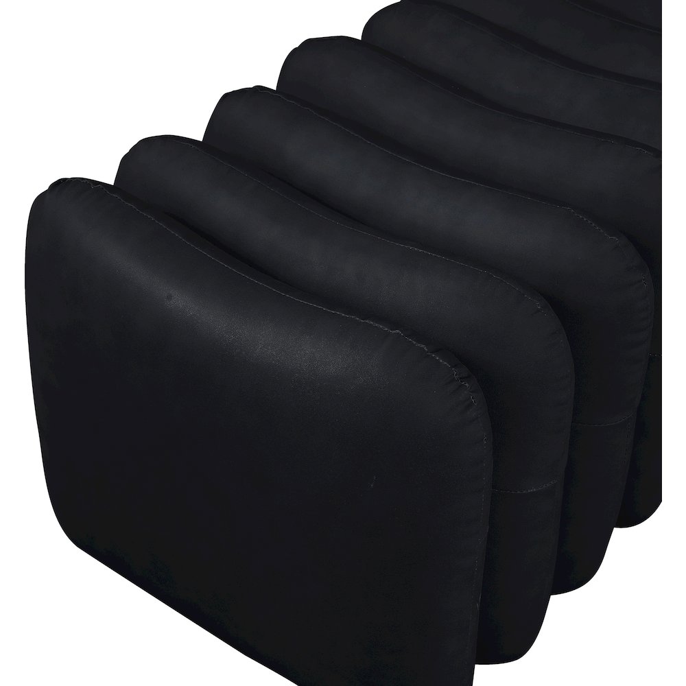 Atticus Black Vegan Leather Bench. Picture 5