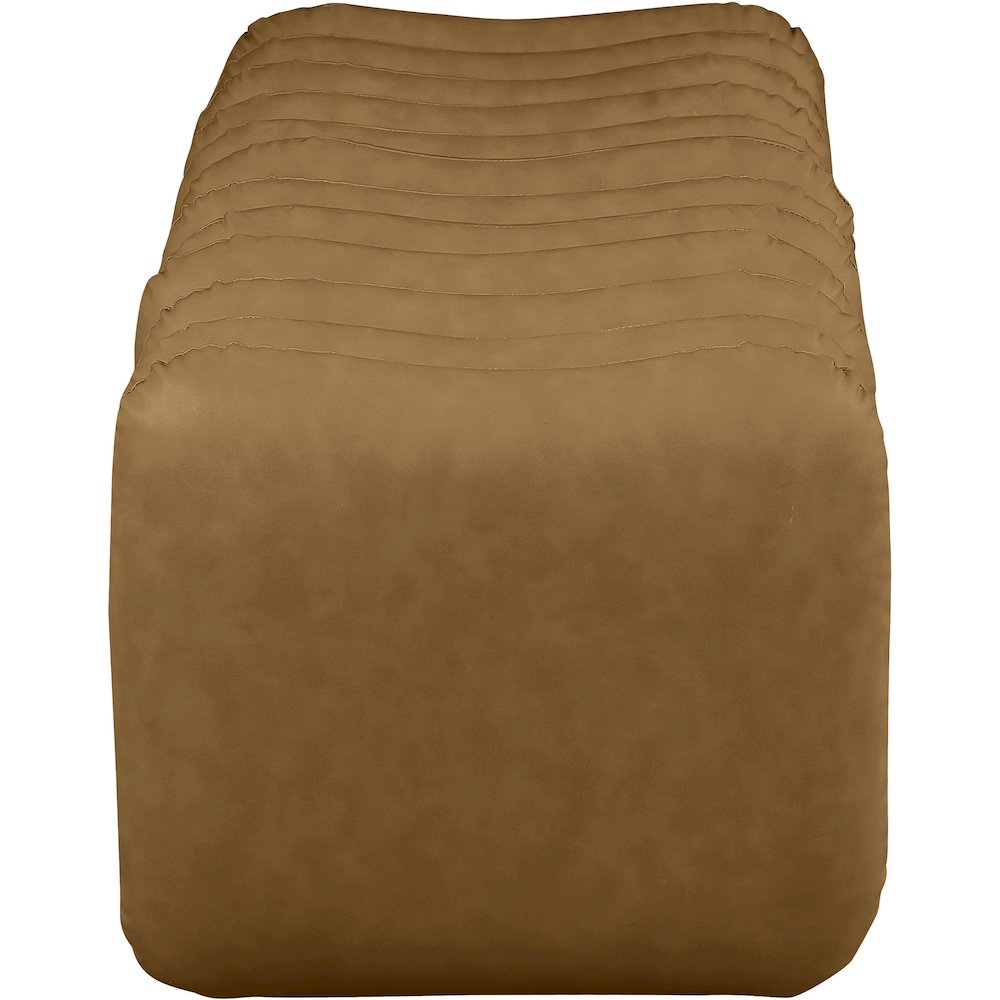 Atticus Brown Vegan Leather Bench. Picture 4