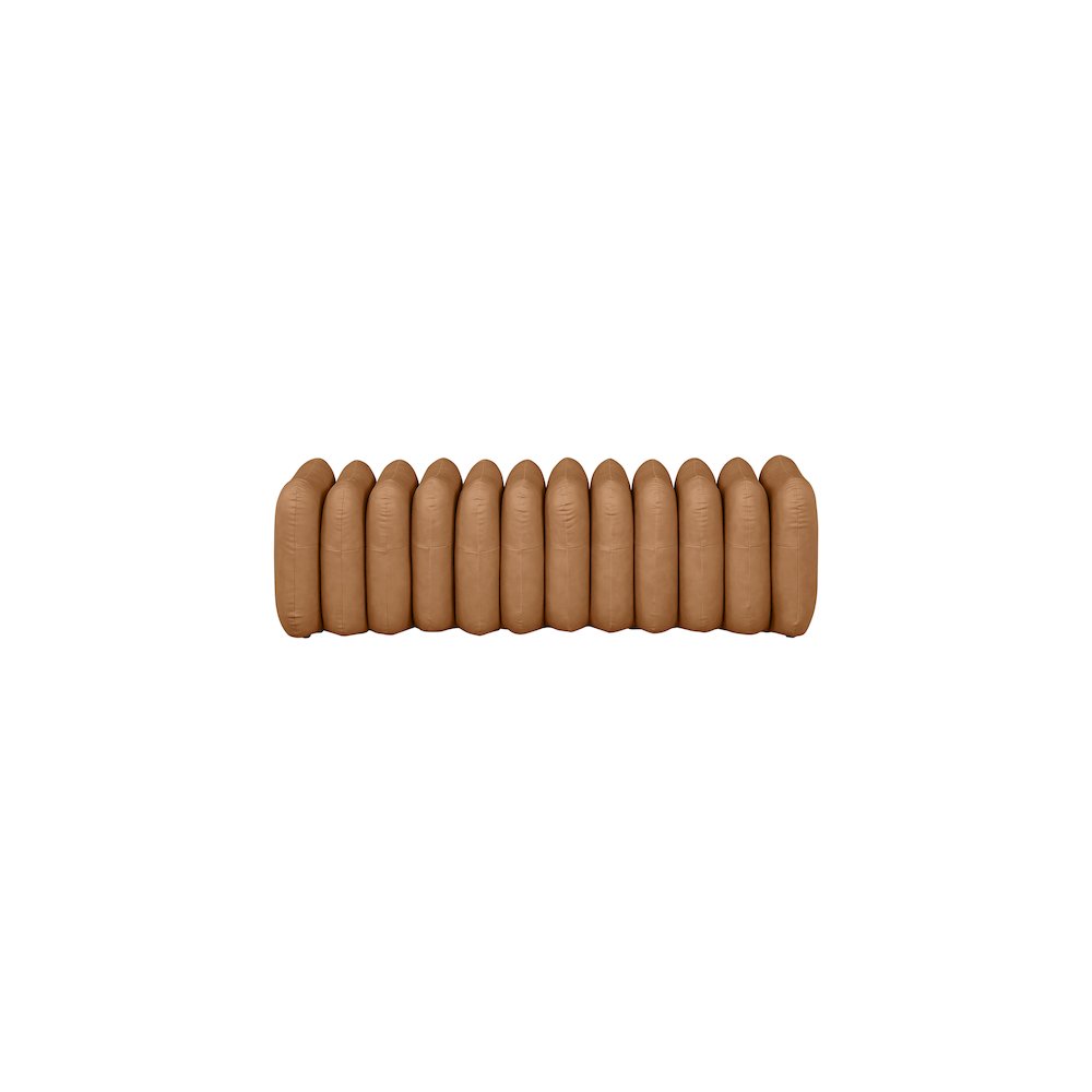 Atticus Cognac Vegan Leather Bench. Picture 3