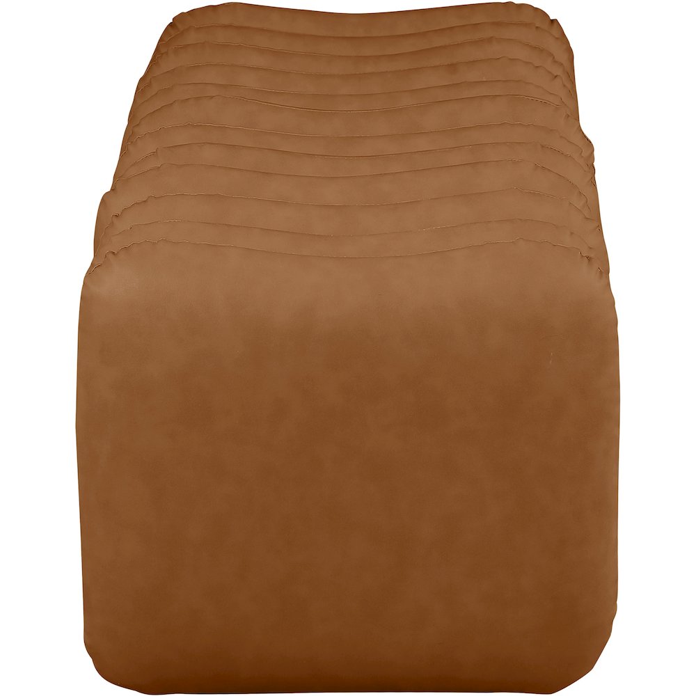 Atticus Cognac Vegan Leather Bench. Picture 4