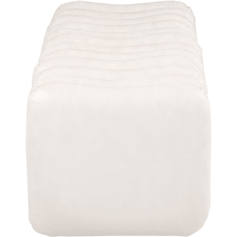 Atticus Cream Vegan Leather Bench. Picture 4