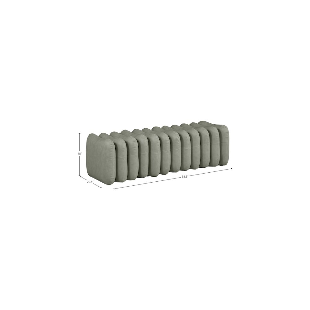 Atticus Green Vegan Leather Bench. Picture 7
