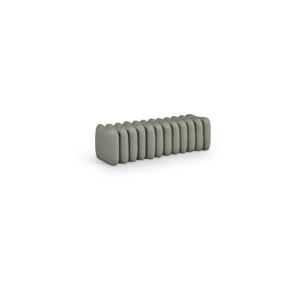Atticus Green Vegan Leather Bench. Picture 1