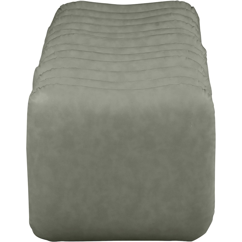 Atticus Green Vegan Leather Bench. Picture 4