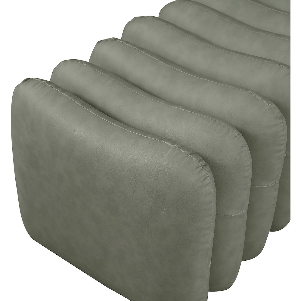 Atticus Green Vegan Leather Bench. Picture 5