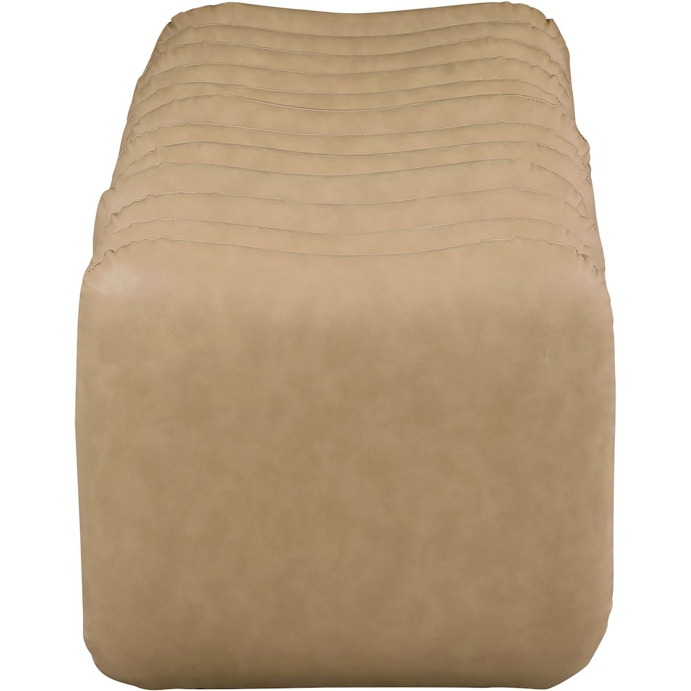 Atticus Tan Vegan Leather Bench. Picture 4