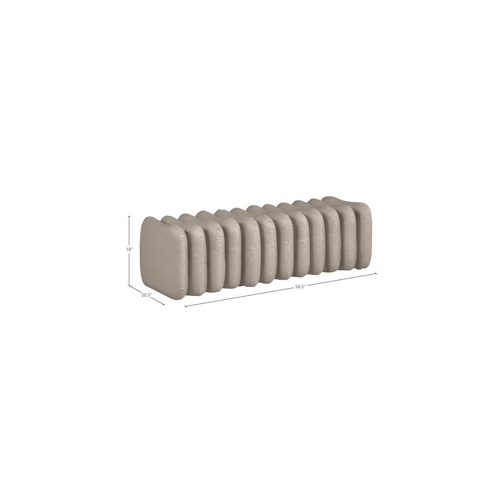 Atticus Taupe Vegan Leather Bench. Picture 7
