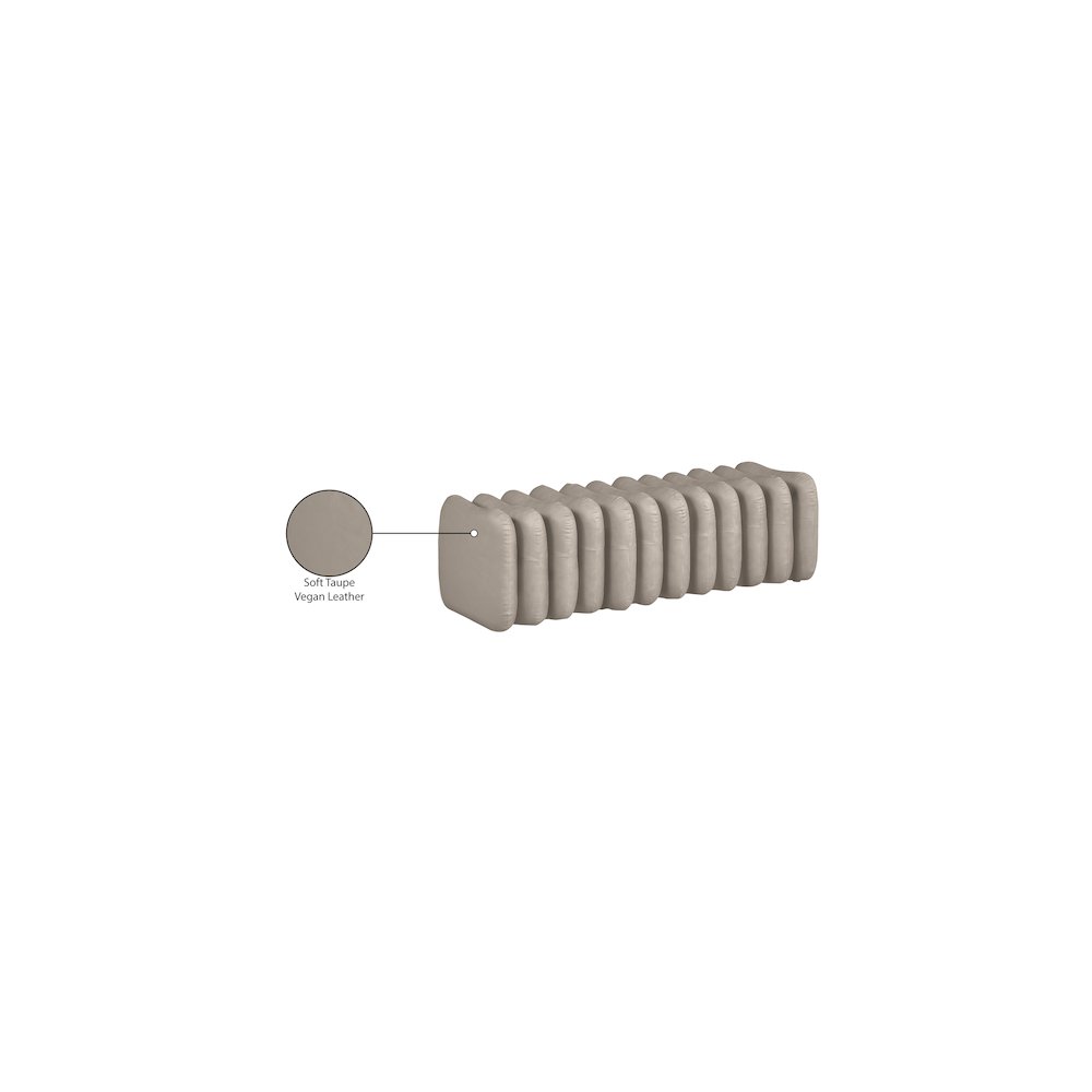 Atticus Taupe Vegan Leather Bench. Picture 8