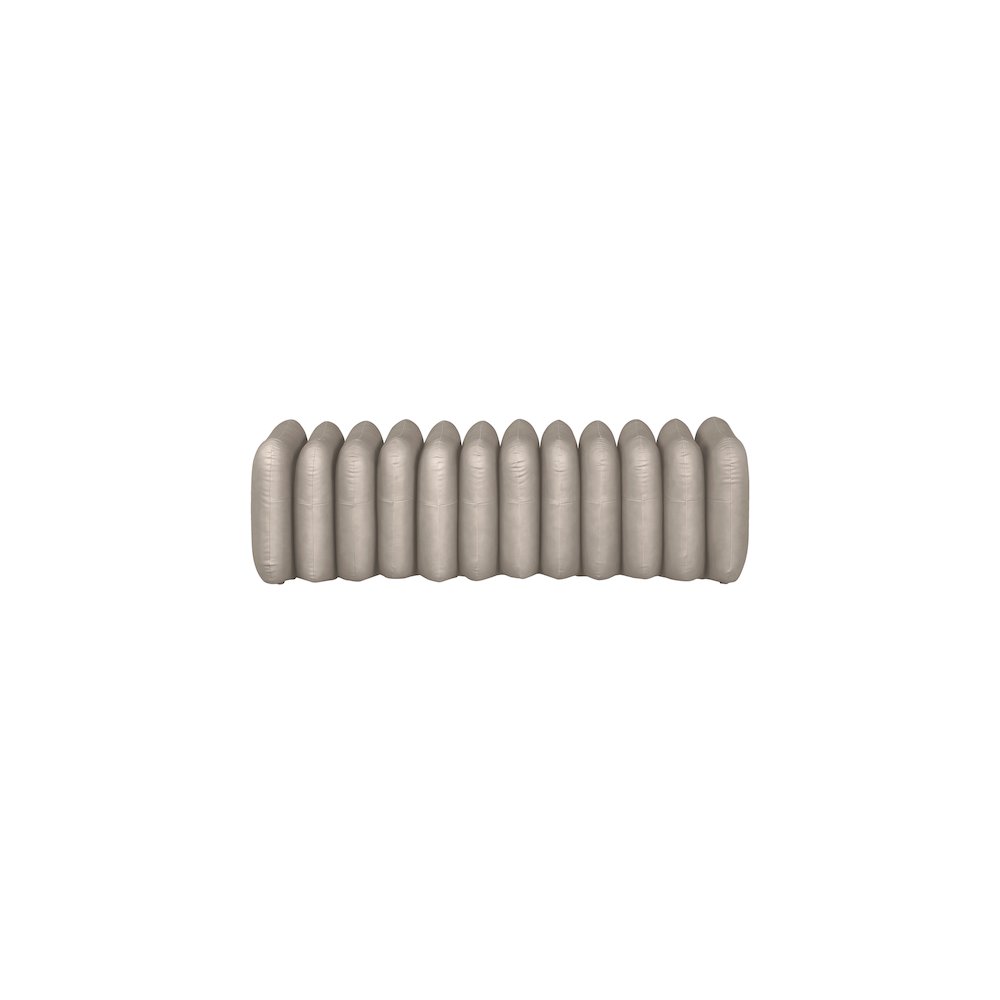 Atticus Taupe Vegan Leather Bench. Picture 3