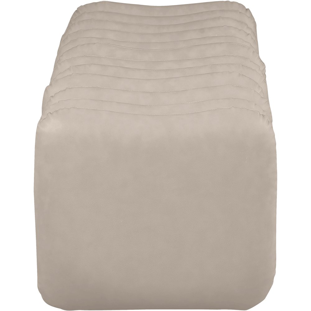 Atticus Taupe Vegan Leather Bench. Picture 4