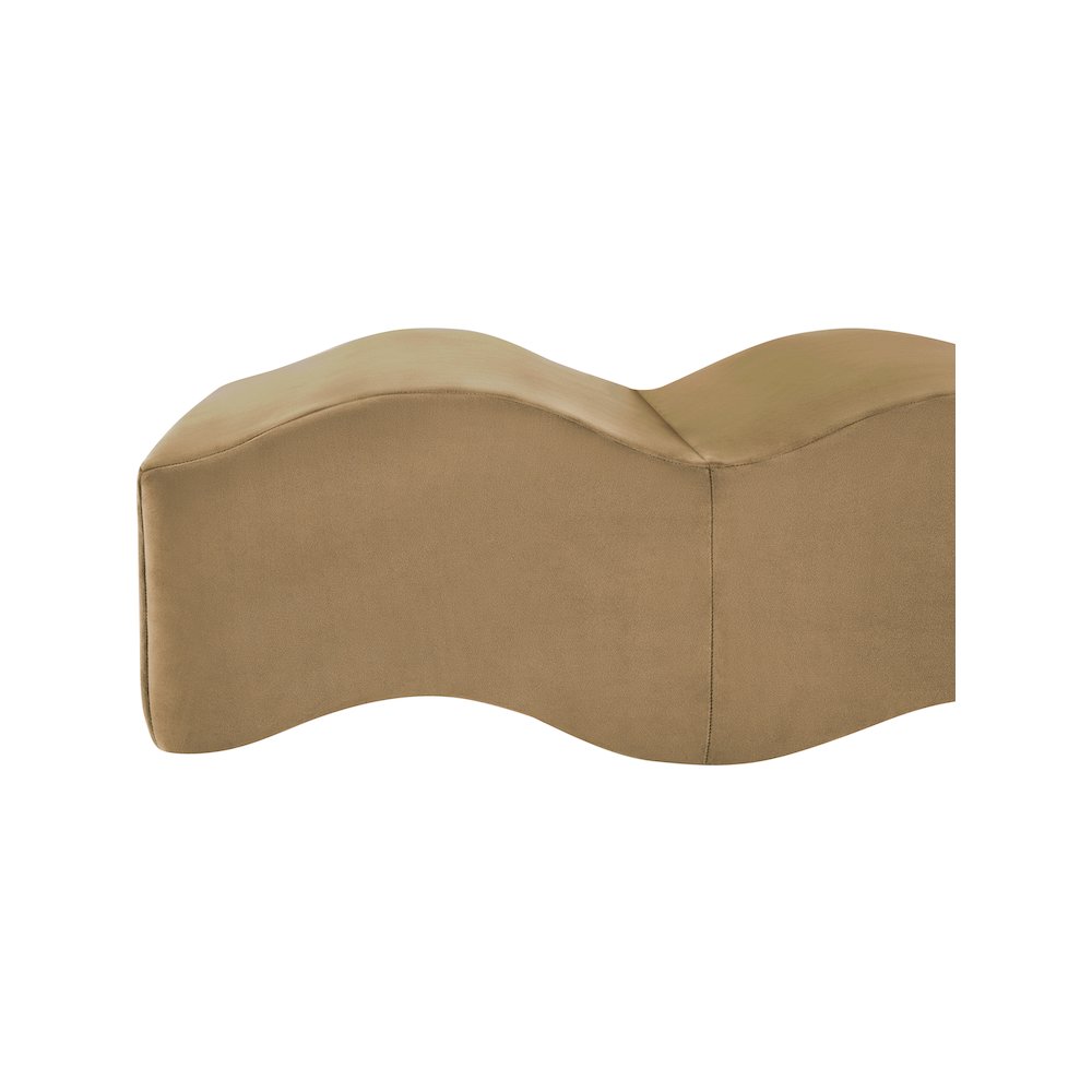 Wave Beige Velvet Bench. Picture 10