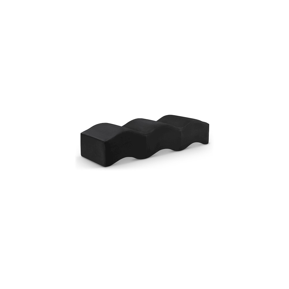 Wave Black Velvet Bench. Picture 1