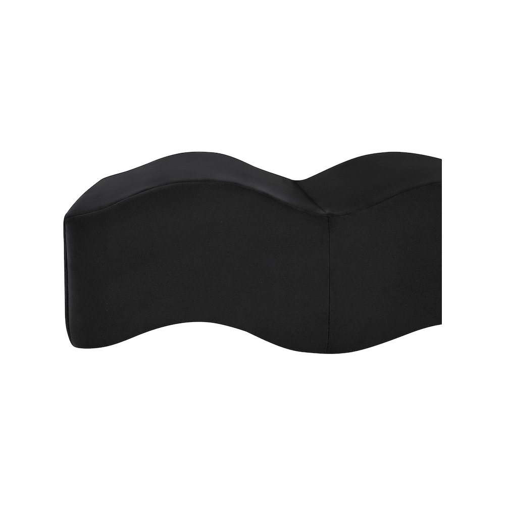 Wave Black Velvet Bench. Picture 10