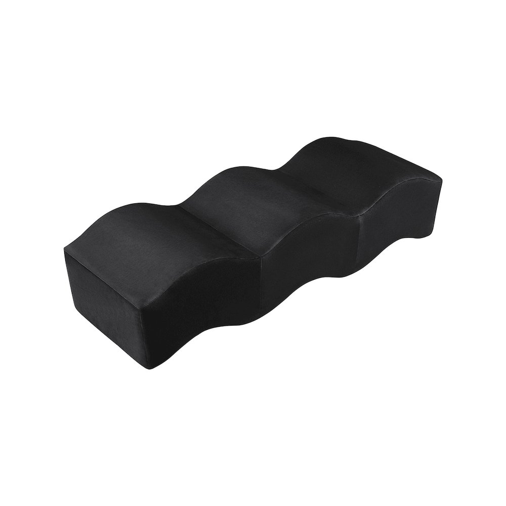 Wave Black Velvet Bench. Picture 3