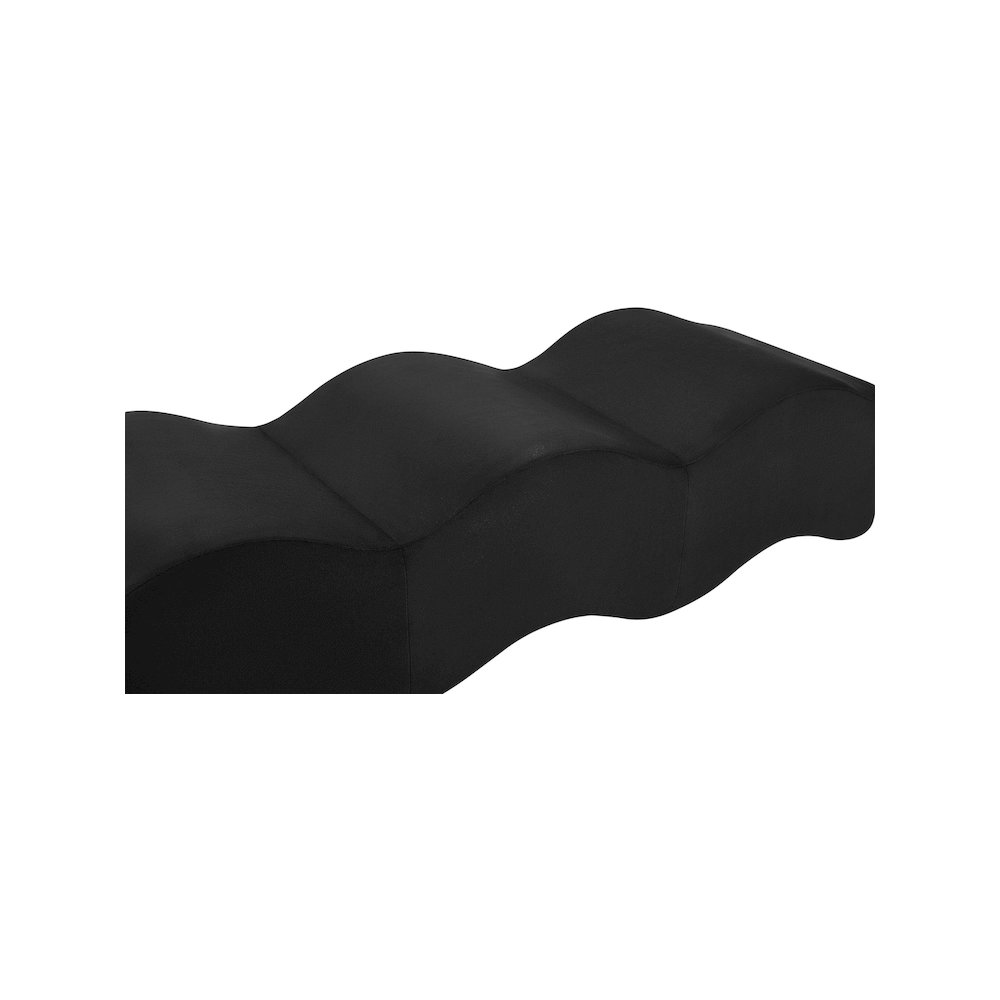 Wave Black Velvet Bench. Picture 6