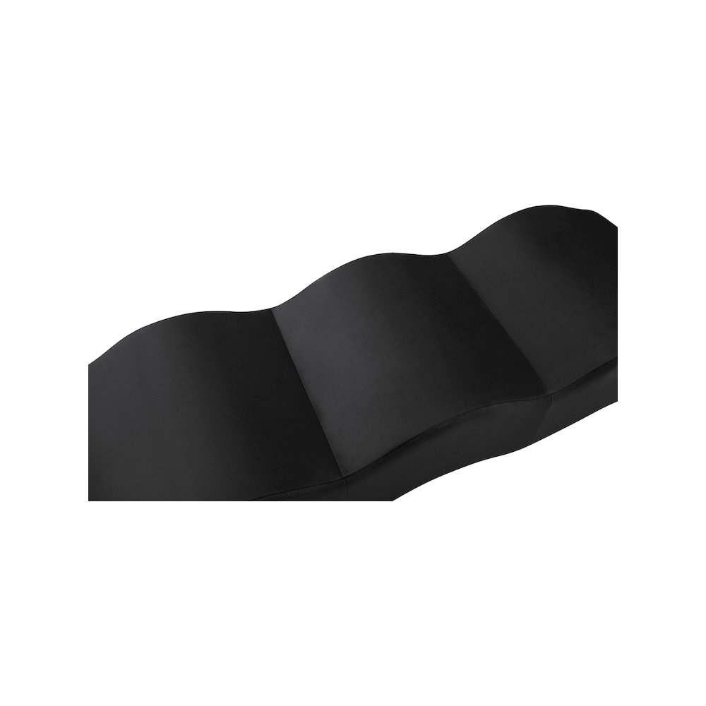 Wave Black Velvet Bench. Picture 7