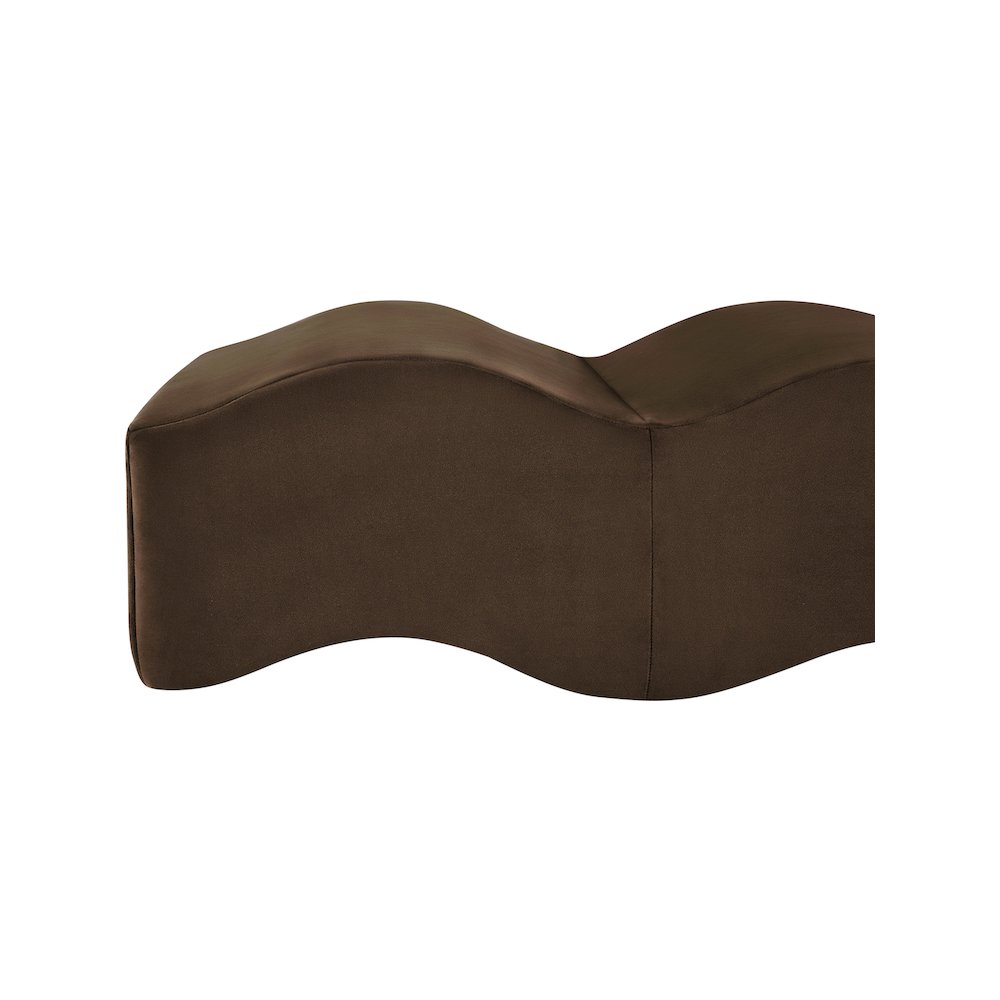 Wave Brown Velvet Bench. Picture 10