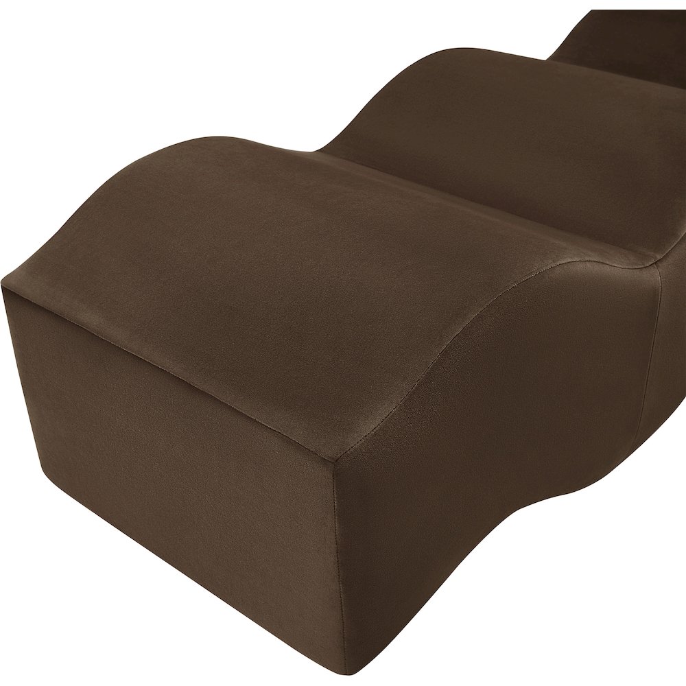 Wave Brown Velvet Bench. Picture 11