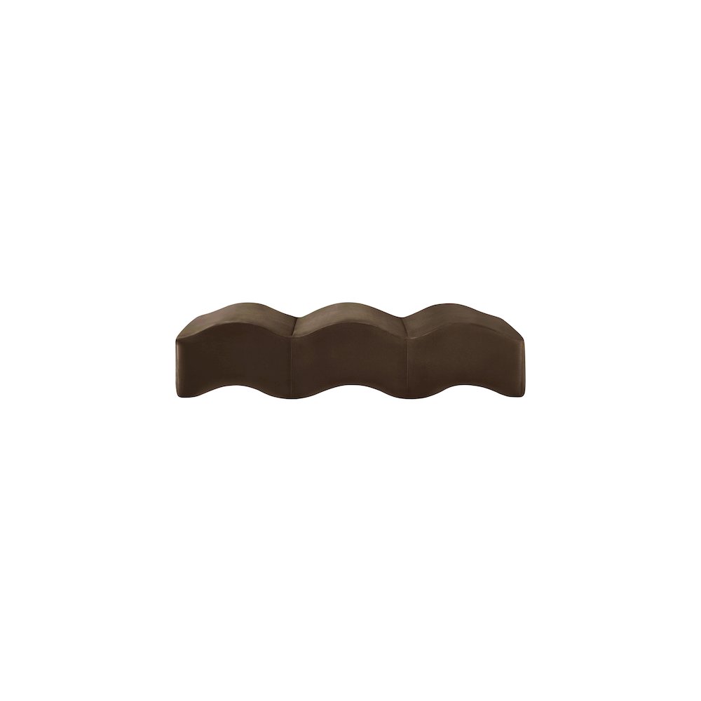 Wave Brown Velvet Bench. Picture 4