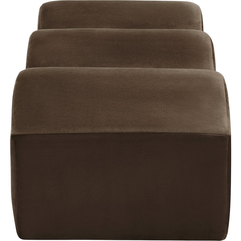 Wave Brown Velvet Bench. Picture 5