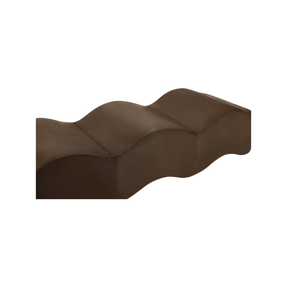 Wave Brown Velvet Bench. Picture 6