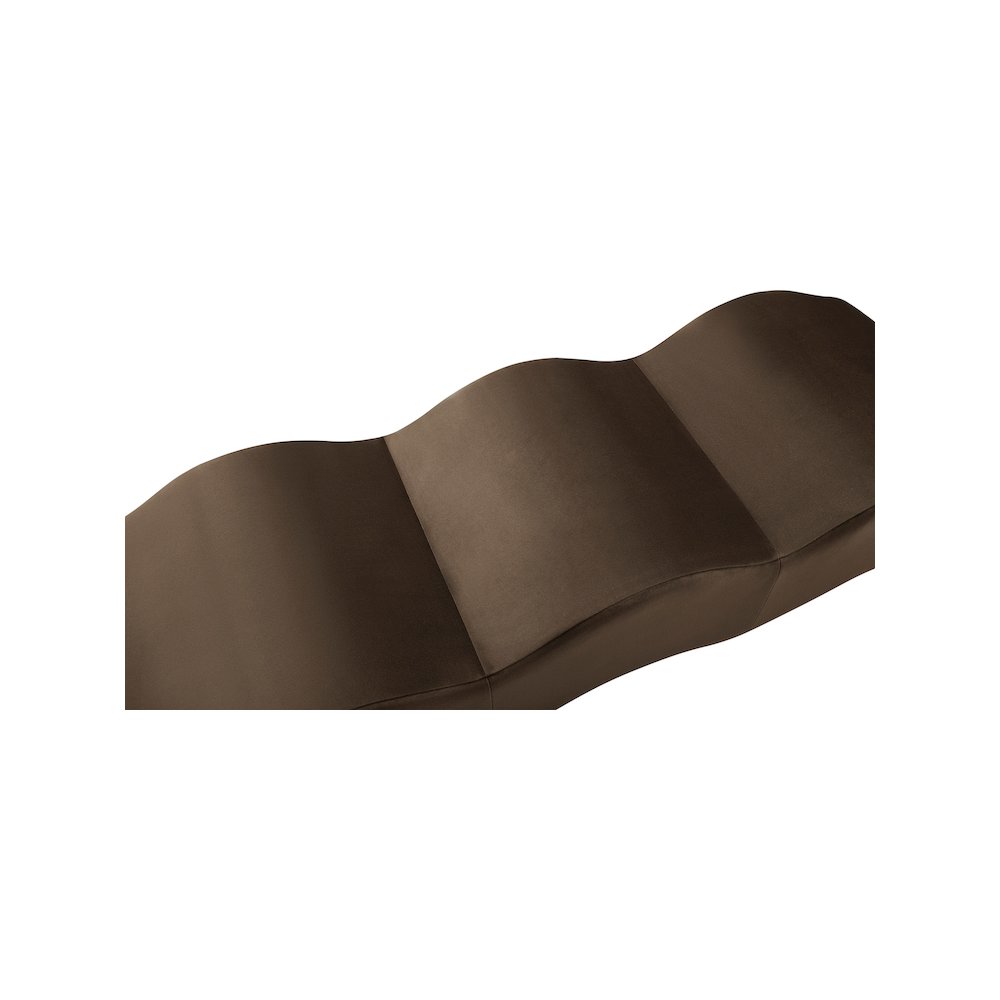 Wave Brown Velvet Bench. Picture 7