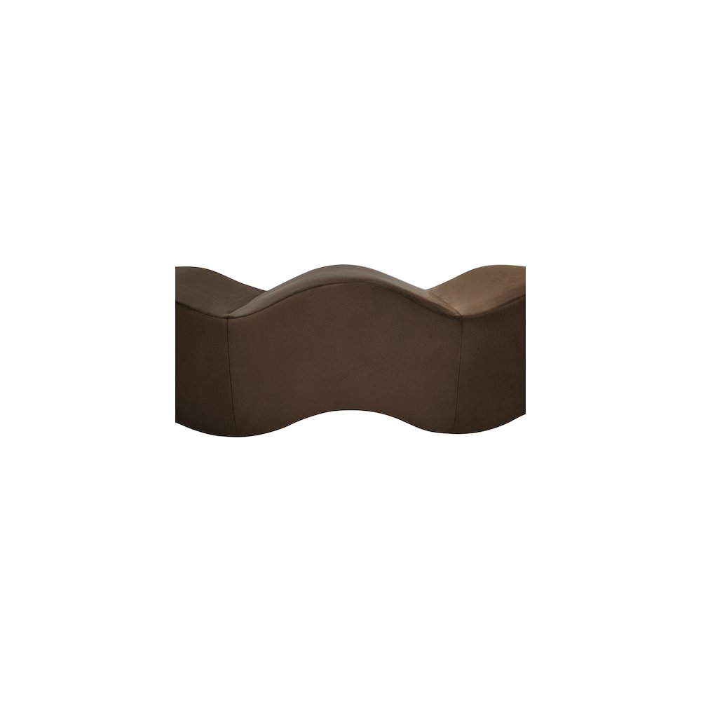 Wave Brown Velvet Bench. Picture 8