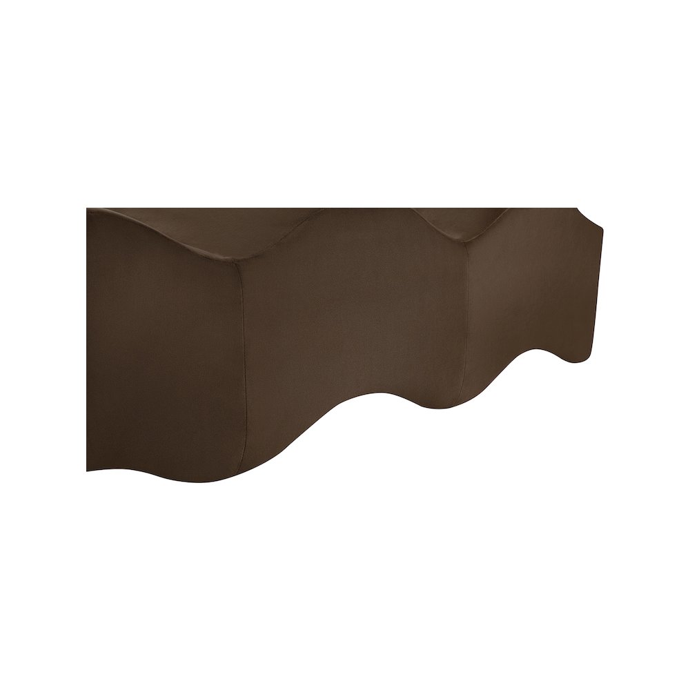 Wave Brown Velvet Bench. Picture 9