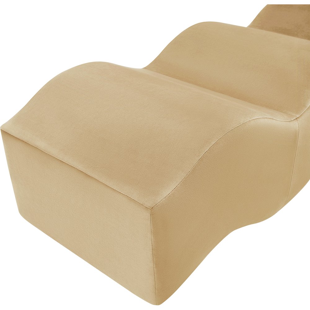 Wave Camel Velvet Bench. Picture 11