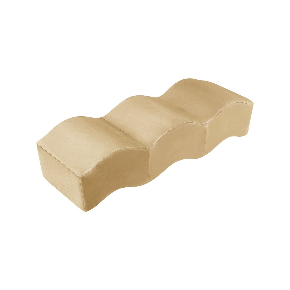 Wave Camel Velvet Bench. Picture 3
