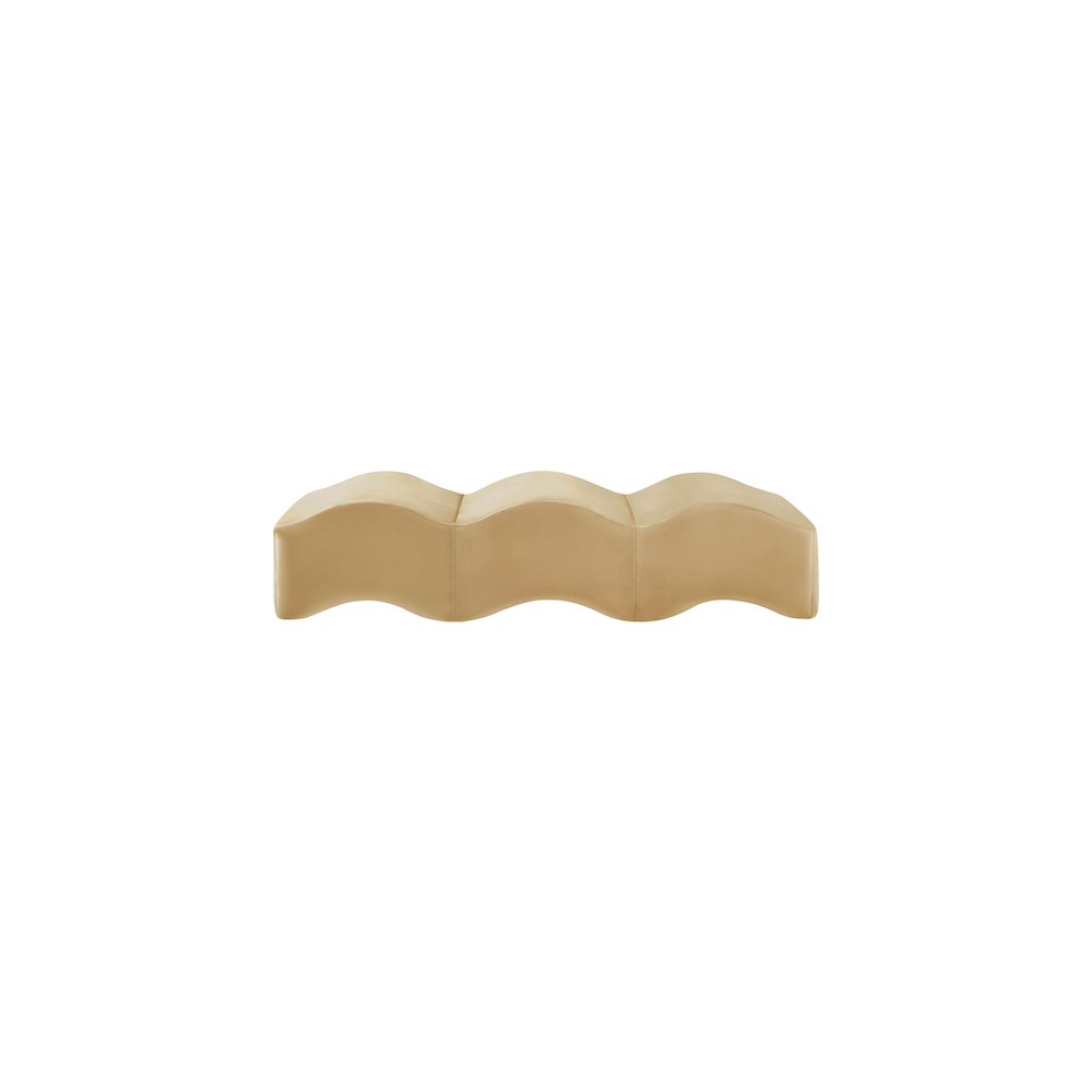 Wave Camel Velvet Bench. Picture 4