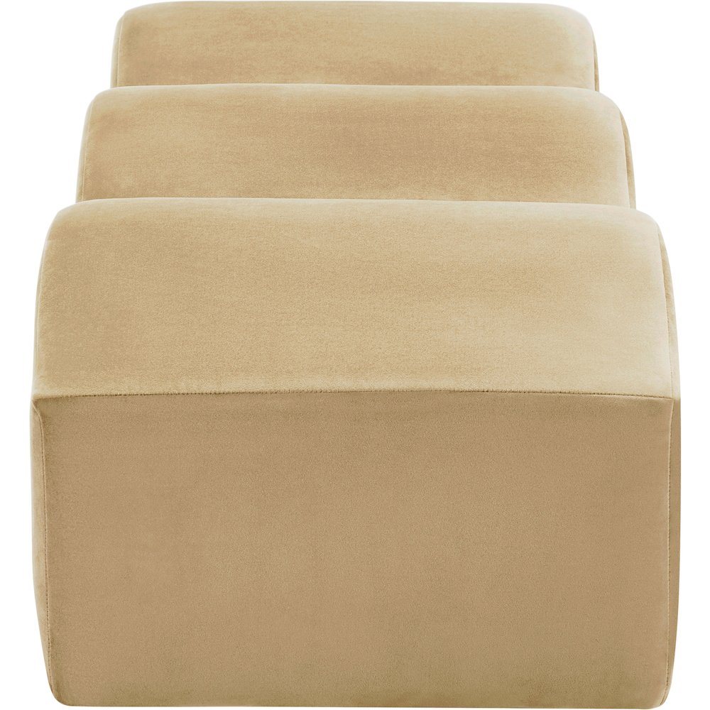 Wave Camel Velvet Bench. Picture 5