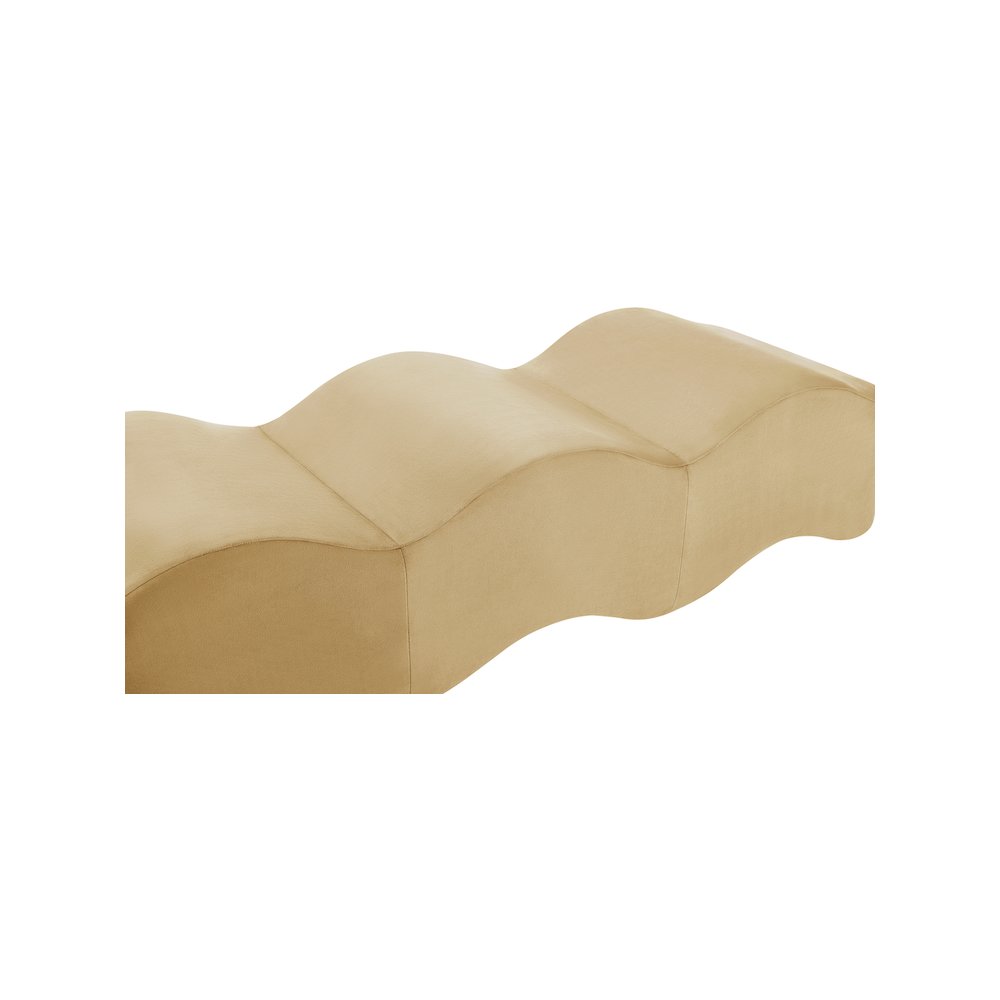 Wave Camel Velvet Bench. Picture 6