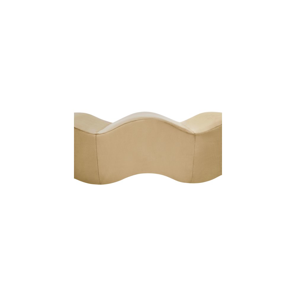 Wave Camel Velvet Bench. Picture 8