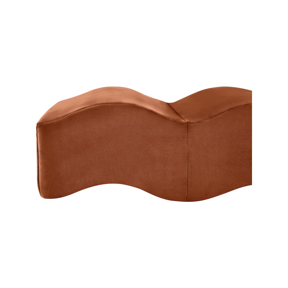 Wave Cognac Velvet Bench. Picture 10