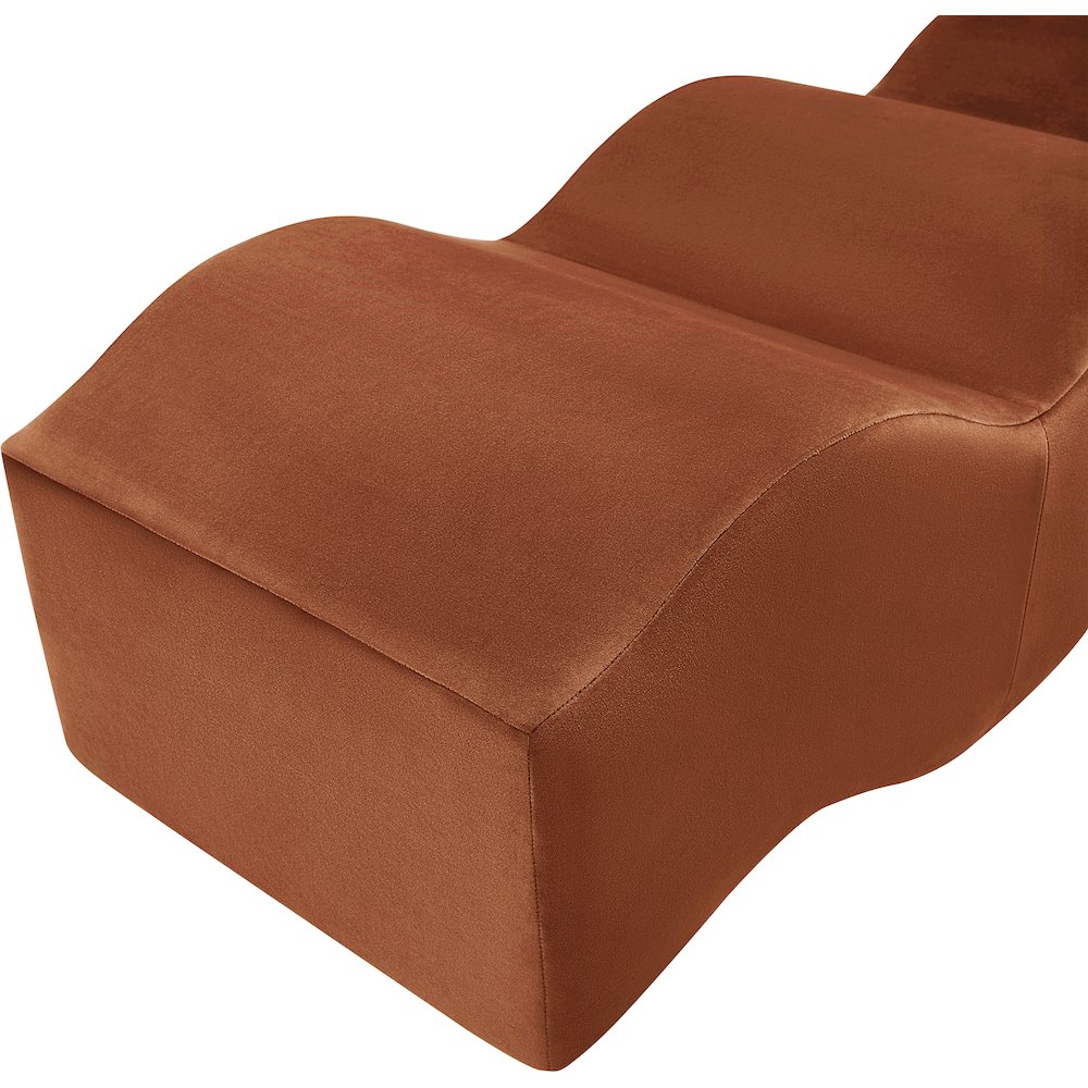Wave Cognac Velvet Bench. Picture 11